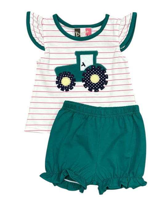 Tractor Appliqué Bloomer Set