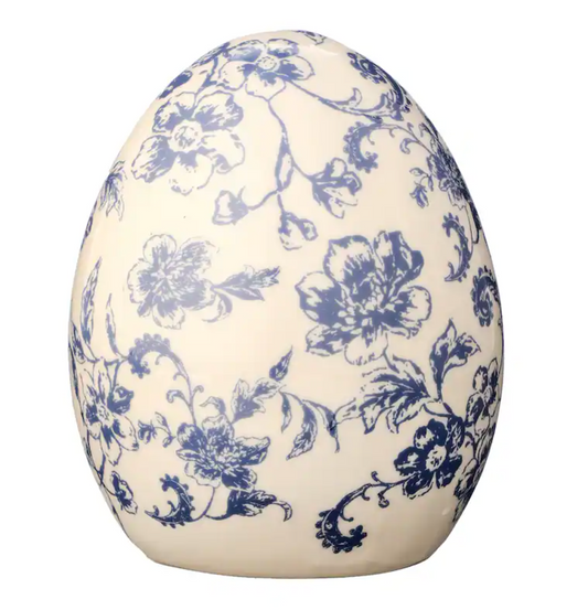 Ceramic Toile Egg 5"