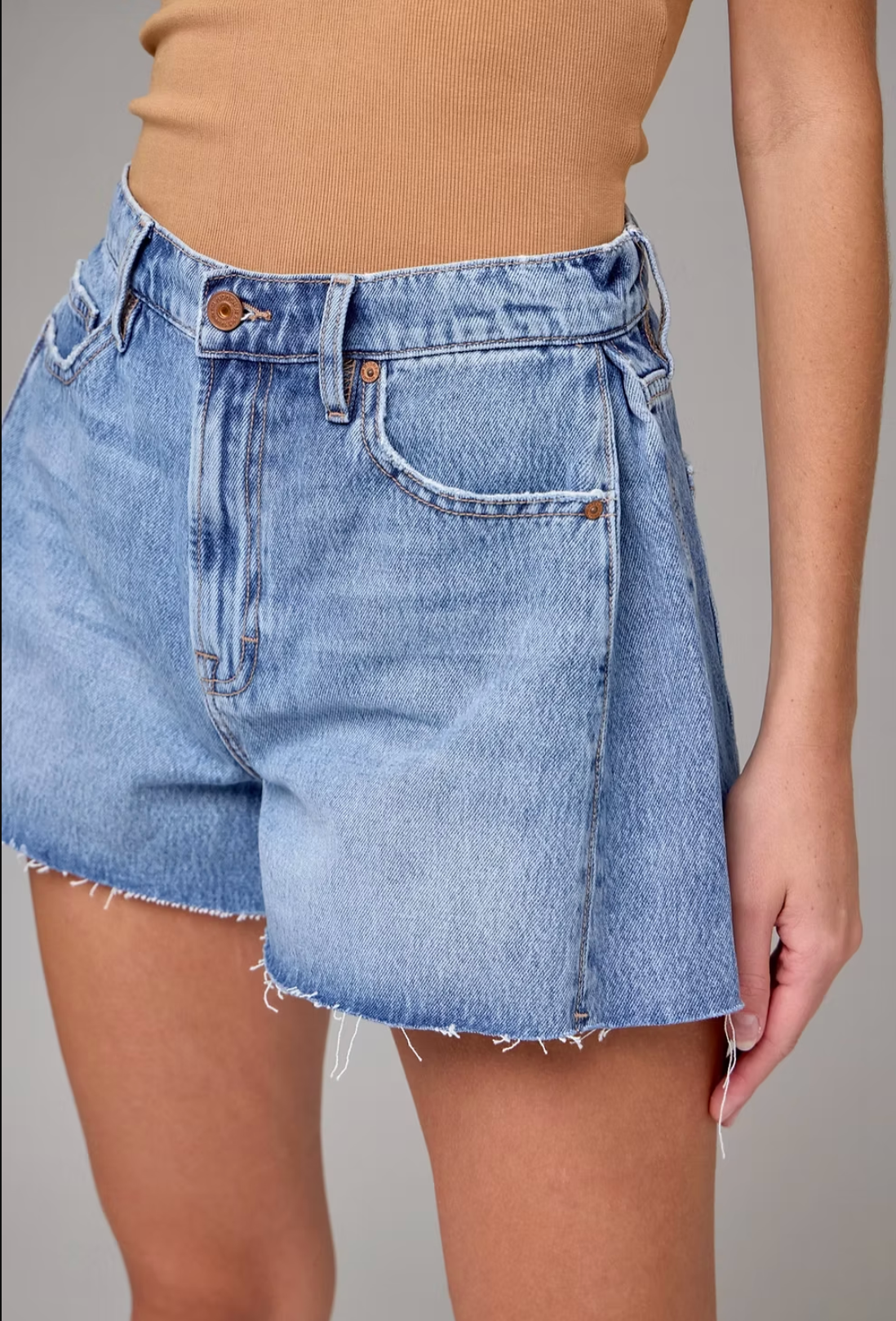 Side Insert Denim Shorts
