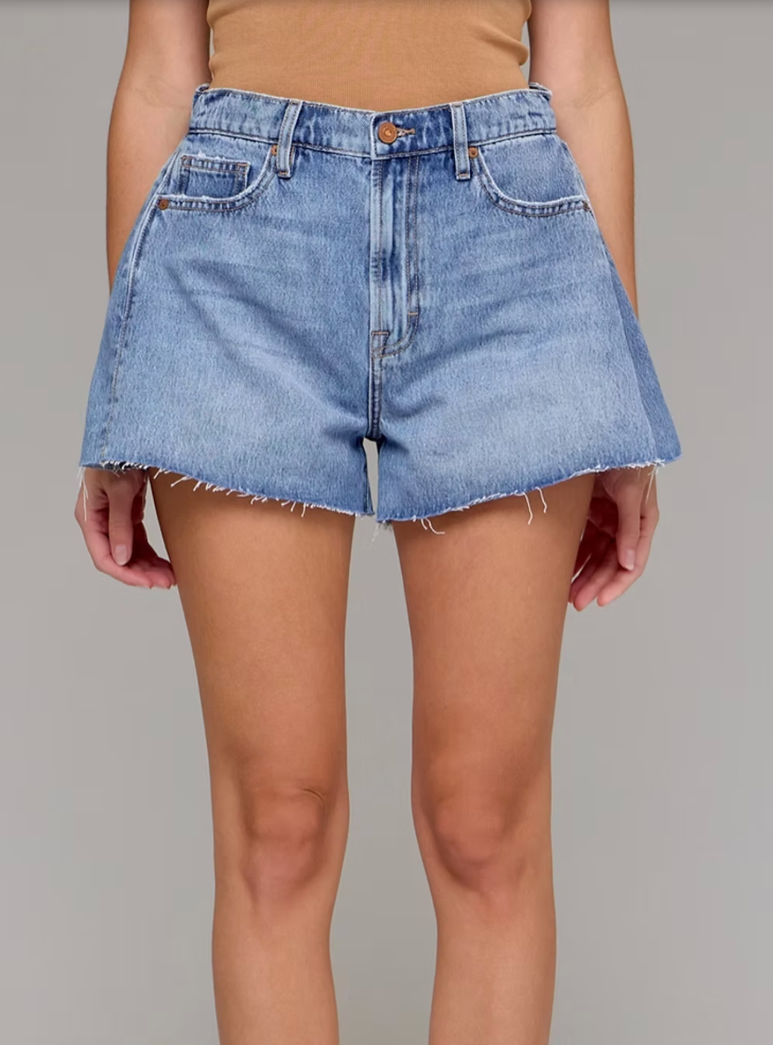 Side Insert Denim Shorts
