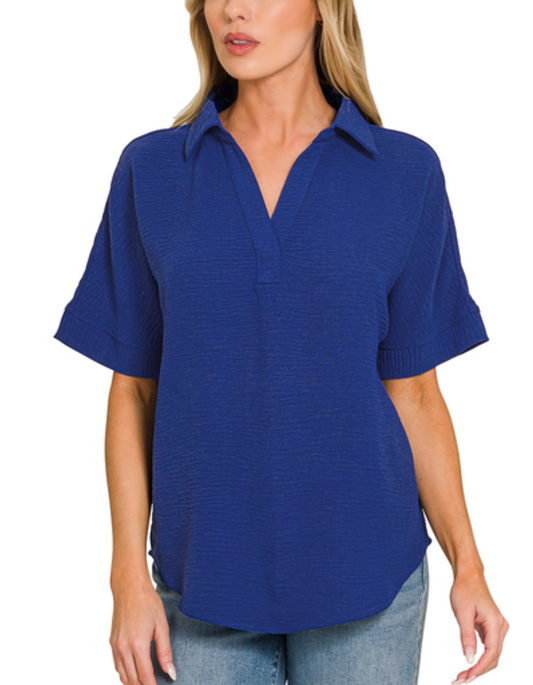 Airflow Collared Top