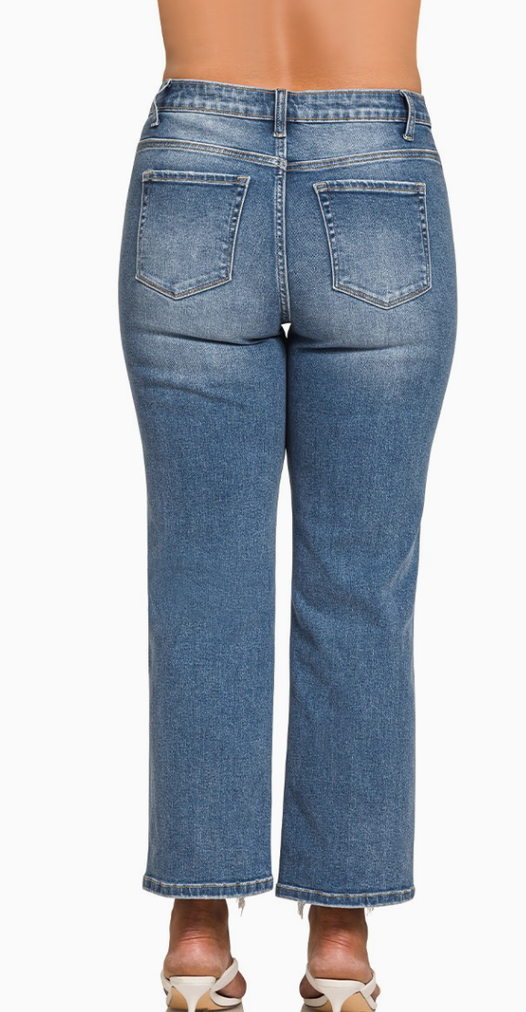 Distressed Hem Jeans - Plus