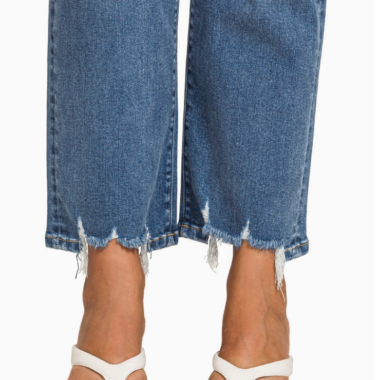 Distressed Hem Jeans - Plus