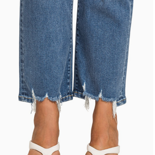 Distressed Hem Jeans - Plus