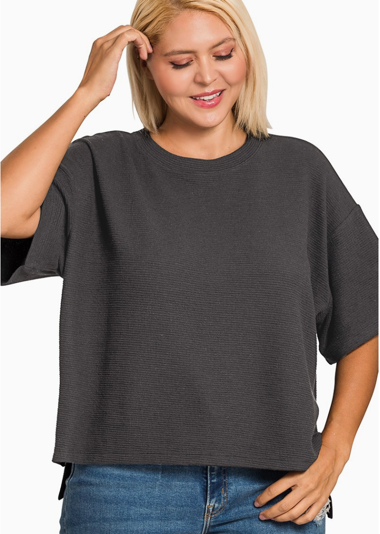 Side Slit Knit Te - Plus