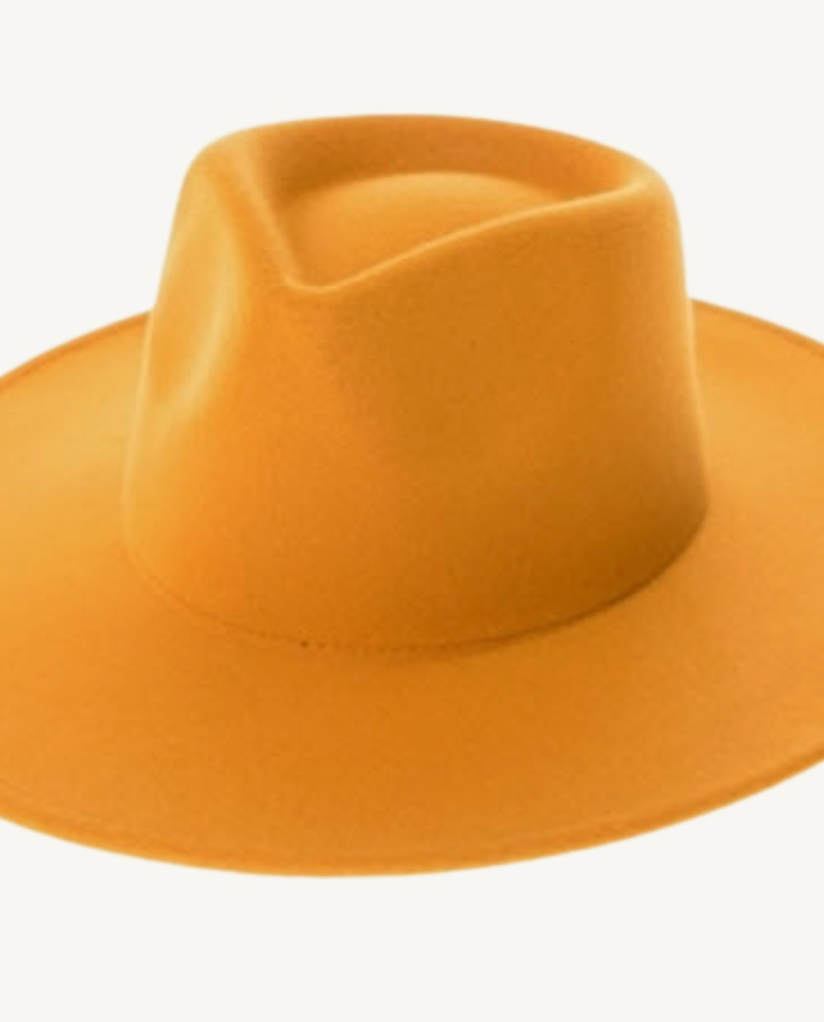Mustard Vegan Felt Rancher Hat