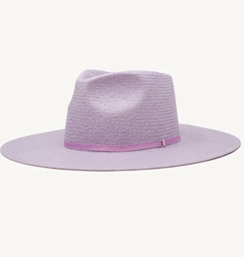 Lavender Structured Straw Rancher Hat | Adjustable Wide Brim Hat