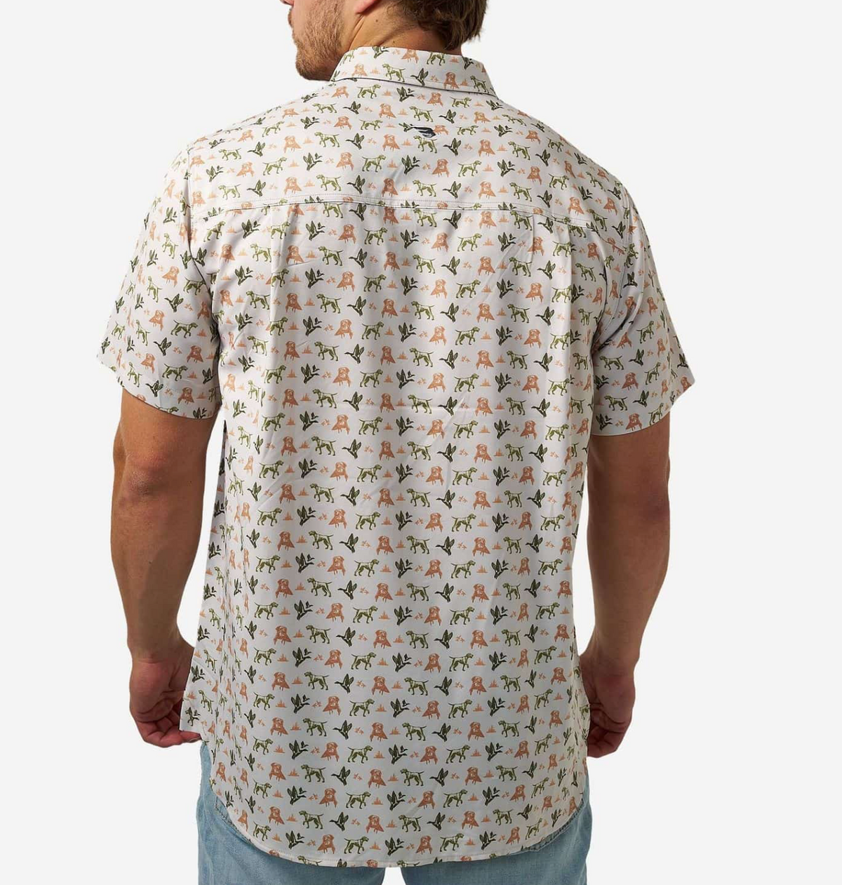 Burlebo Adult Performance Button Up- Mallard Duck Dog