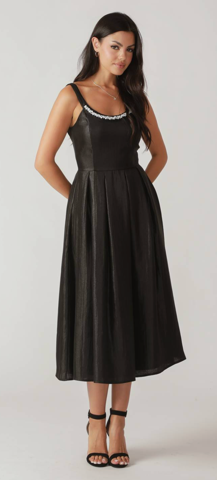 Pearl Elegance Midi Dress