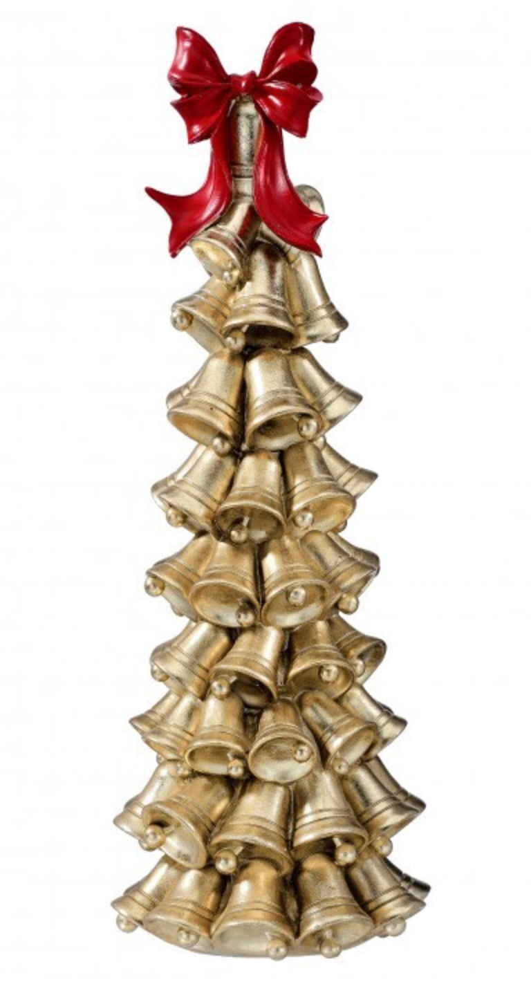 Gilded Bell Tree w/Bow- 18"