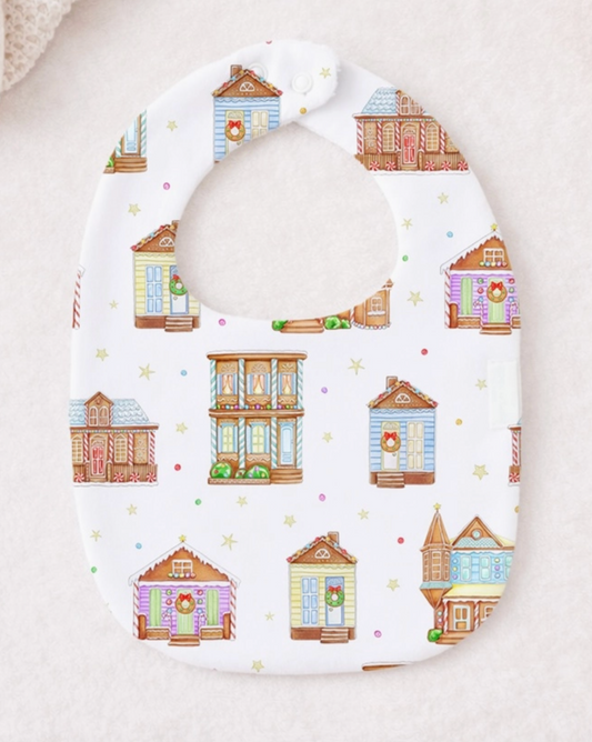 Gingerbread House Organic Cotton Baby Bib