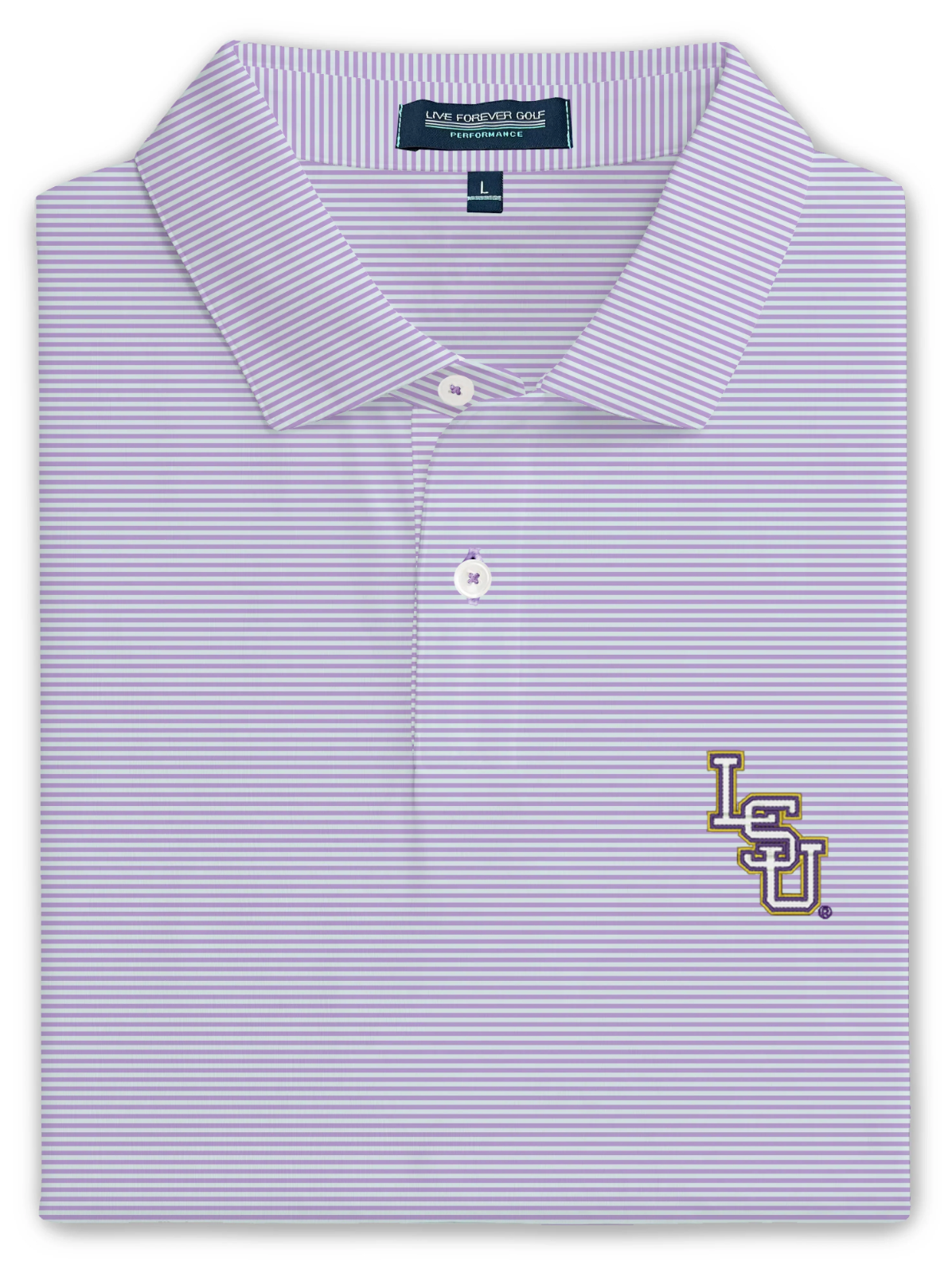 LSU Performance Golf Polo - Micro Stripe