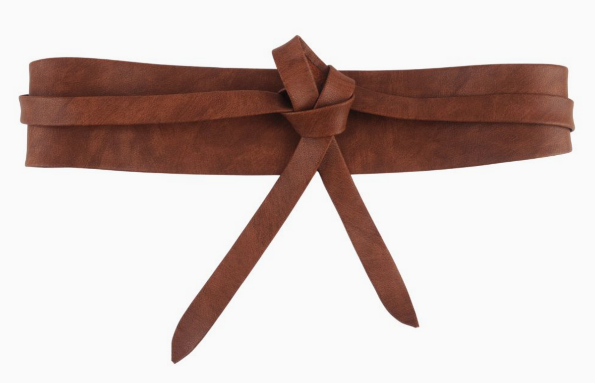 Brown Leather Obi Belt
