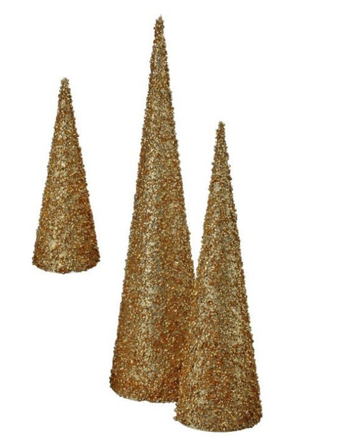 Glitter Cone Trees - Set of 3