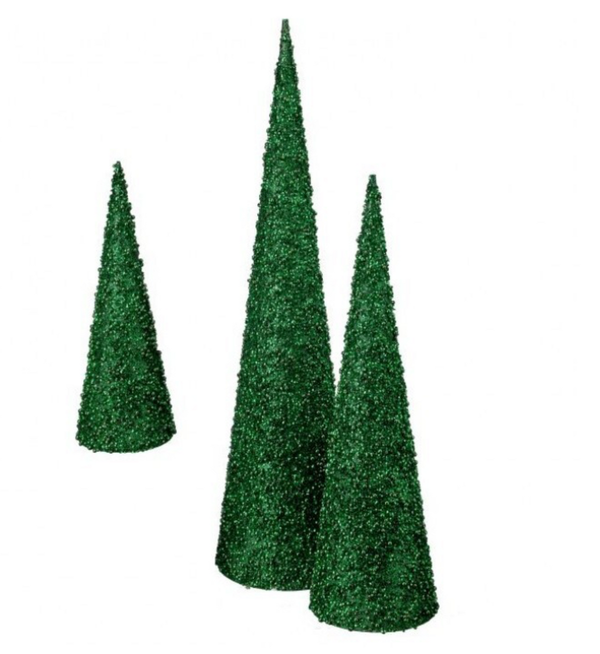 Glitter Cone Trees - Set of 3