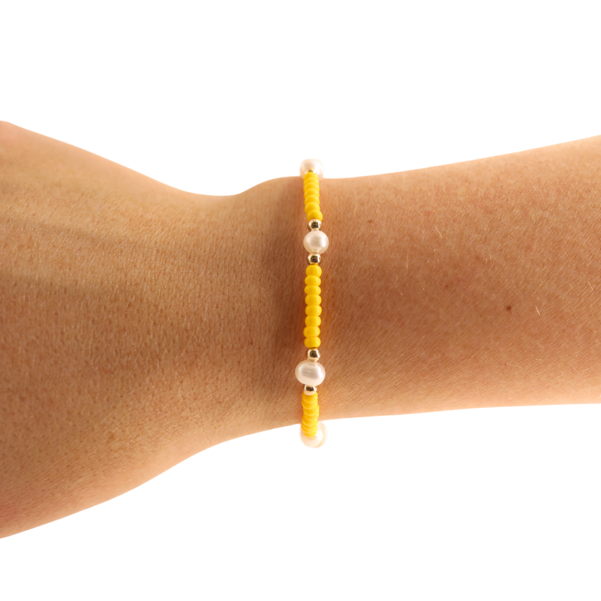 Beaded Blondes - Yellow Pearl Bracelet