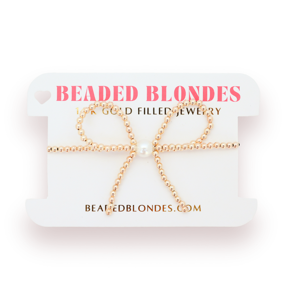 Beaded Blondes - Gold Bow Bracelet