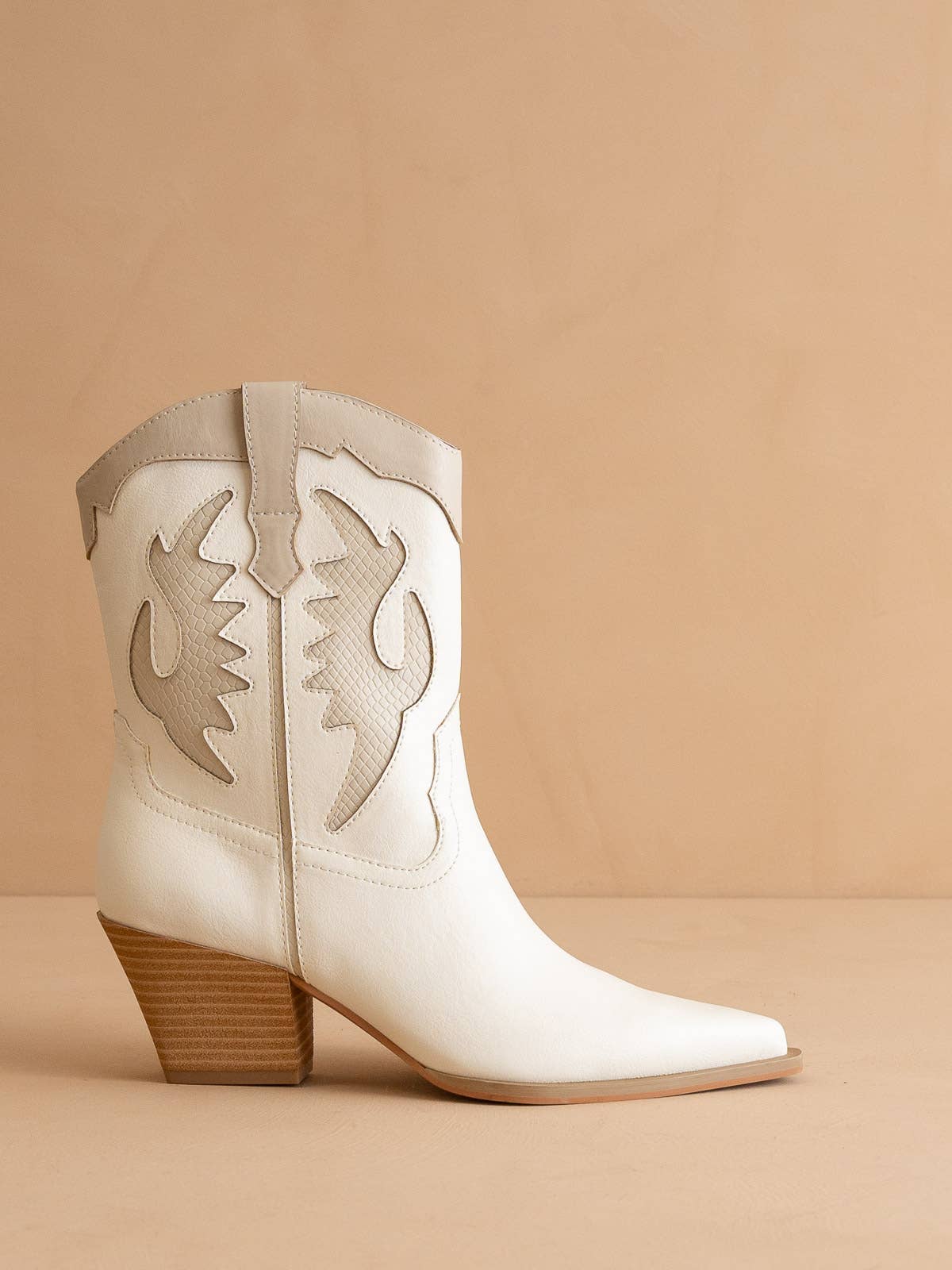 The Houston White | Layered Panel Cowboy Western Boot