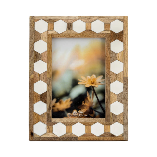 4x6 Resin Wood Hexagon Picture Frame