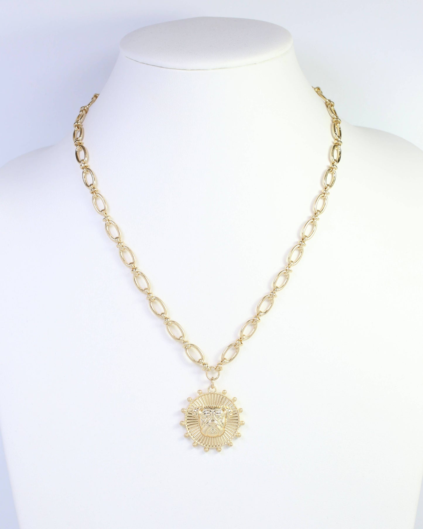 Carmen Coin Necklace Dog Worn Gold