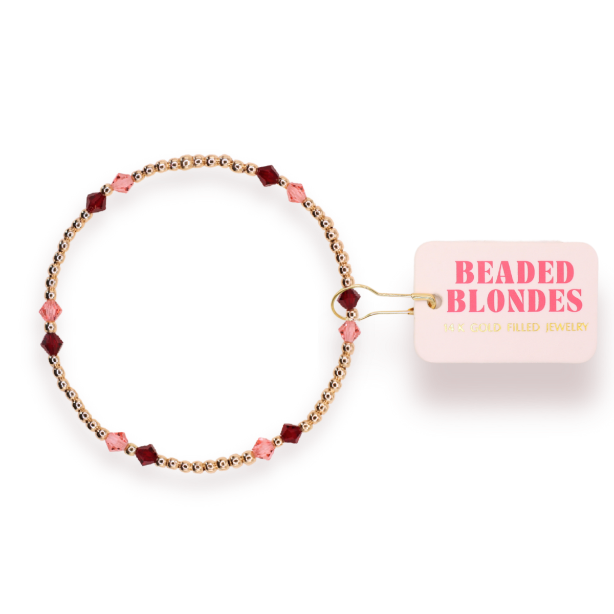 Beaded Blondes- Charlotte Bracelet in Blush and Burgundy