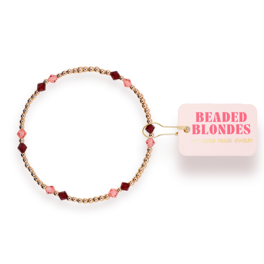 Beaded Blondes- Charlotte Bracelet in Blush and Burgundy