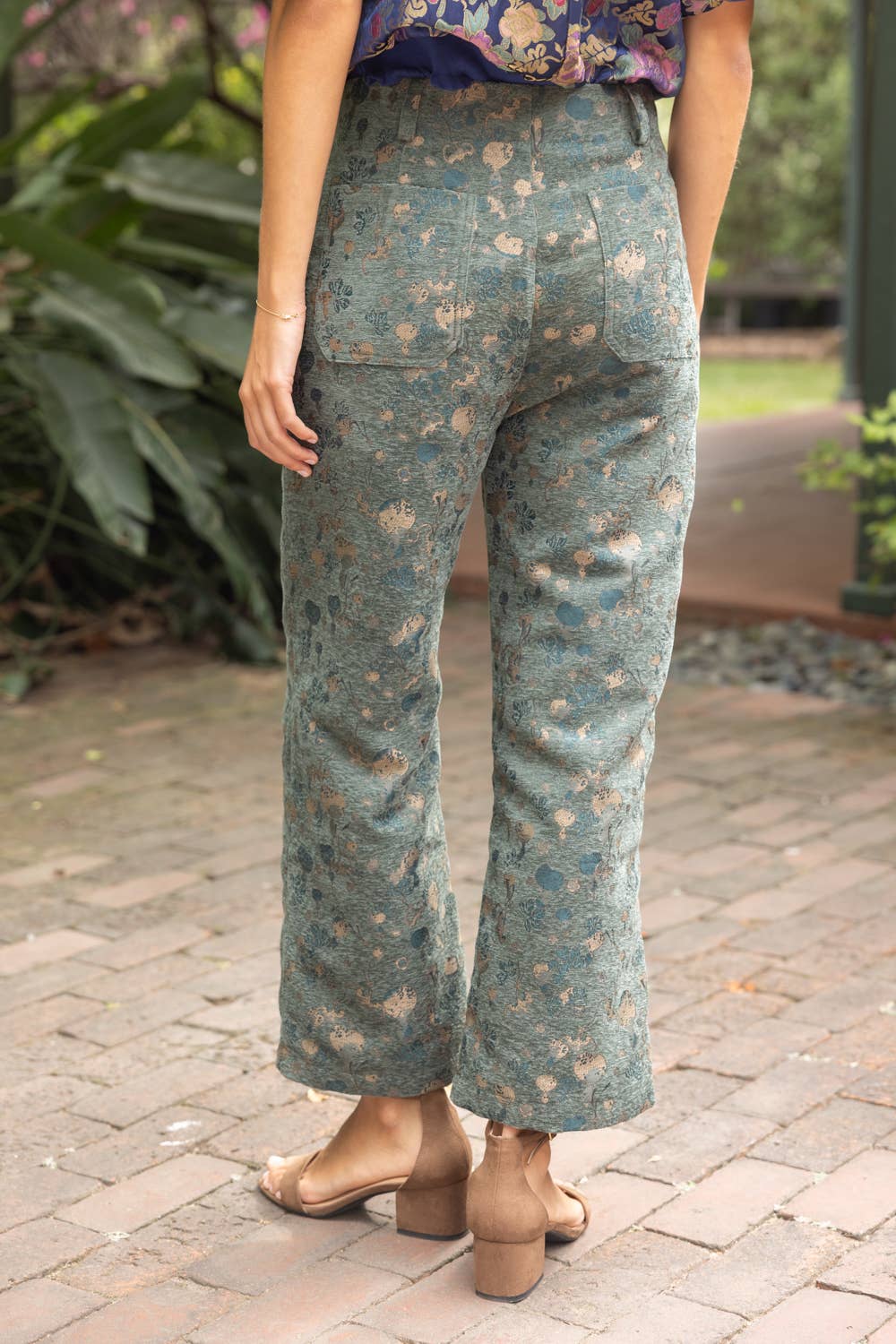 Gilded Grove Velvet Jacquard Pants